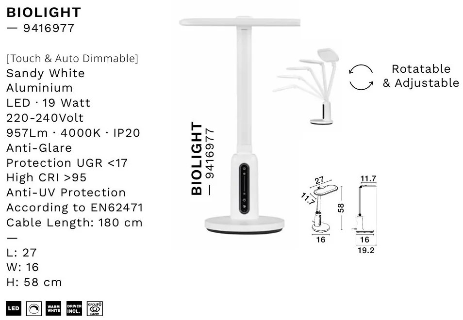 Lampa de birou LED BIOLIGHT NVL-9416977