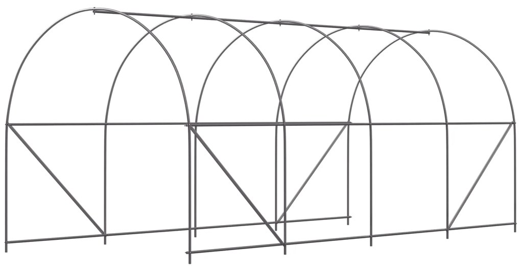 Outsunny Sera tunel cu 8 ferestre si usa rulanta, sera de gradina tunel pentru plante, 5x2x2m, alb | Aosom Romania