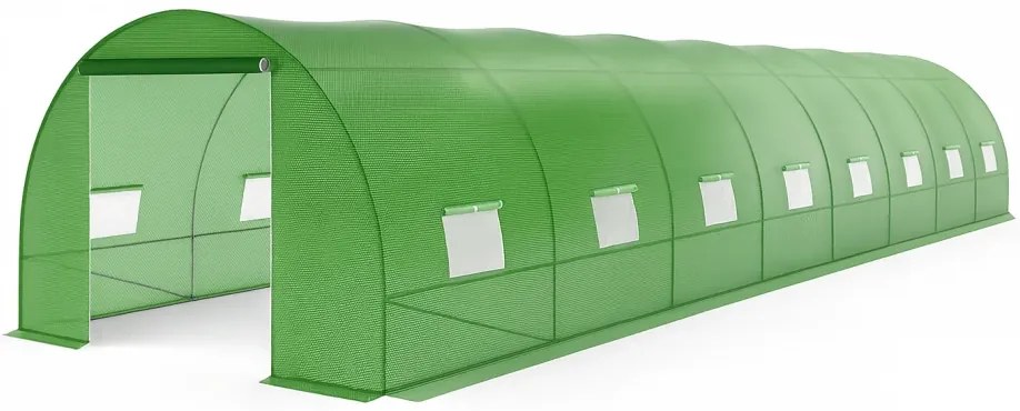 FOLIE solar de grădină, 3x8 m, 24 m², PE armată, rezistentă 180g/m2, cu filtru UV, impermeabila,16 ferestre rulante, Verde, GH38C,