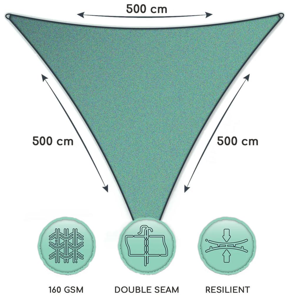 Parasolar triunghiular, 5 × 5 × 5 m, poliester