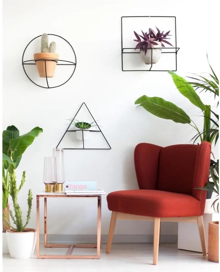 Suport de perete pentru ghivece Really Nice Things Triangle, negru