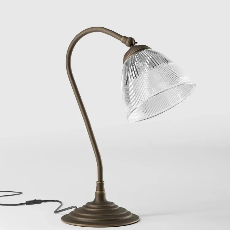 Lampa de masa stil neoclasic din alama si abajur ceramic Elide
