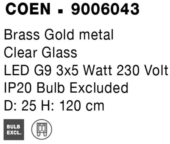 Lustra moderna cu 3 Pendule design decorativ COEN auriu