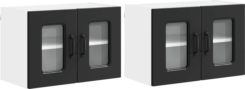 vidaXL Dulap de bucătărie Kalmar 2 pcs Negru 60 x 31 x 40 cm