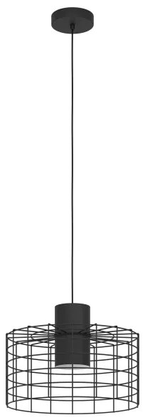 Lustră pe cablu MILLIGAN 1xE27/40W/230V d. 38 cm neagră Eglo 43627