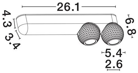 Plafoniera cu 2 Spoturi LED stil minimalist 3000K NOTIC alb