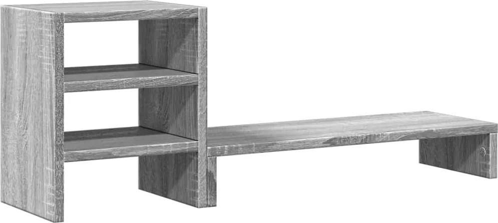 vidaXL Suport monitor cu organizator birou, gri sonoma lemn, prelucrat