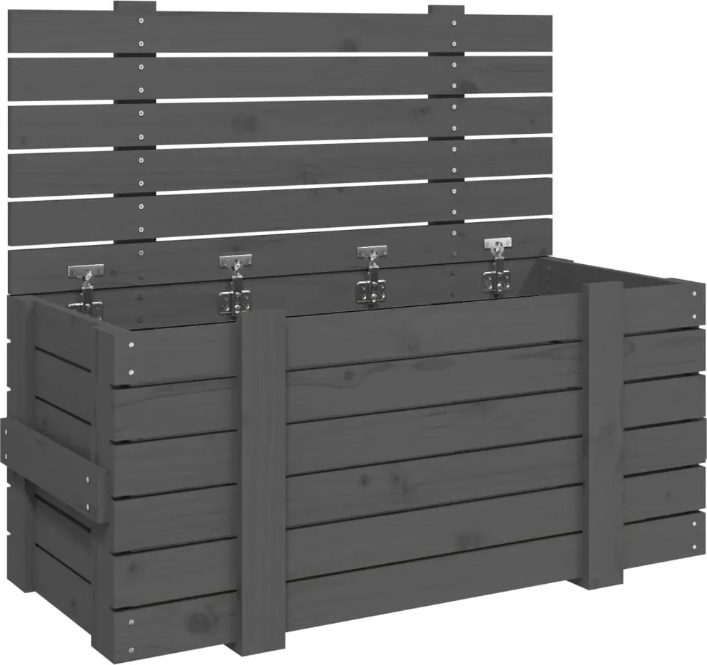 vidaXL Cutie de depozitare, gri, 91x40,5x42 cm, lemn masiv de pin