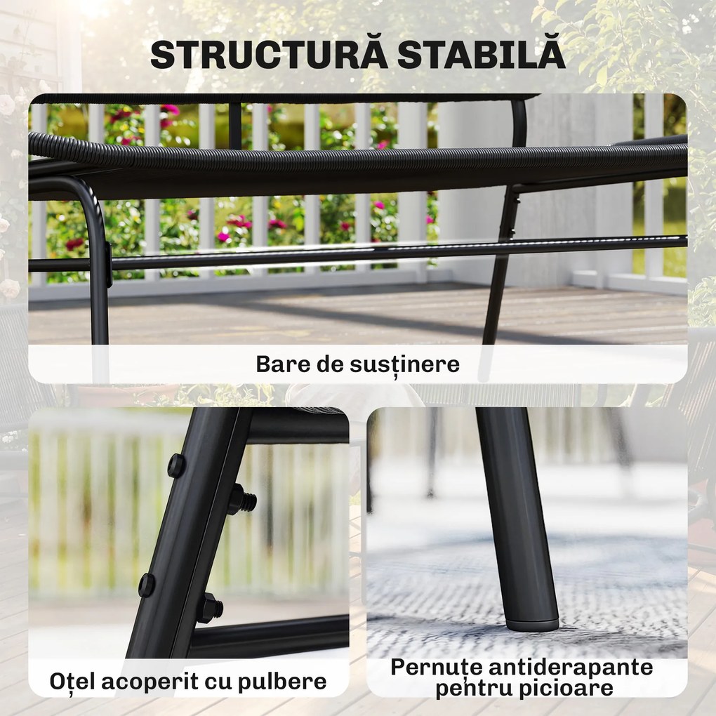Outsunny Canapea din Ratan, Banchetă pentru Exterior, 2 Locuri, pentru Terasă | Aosom Romania