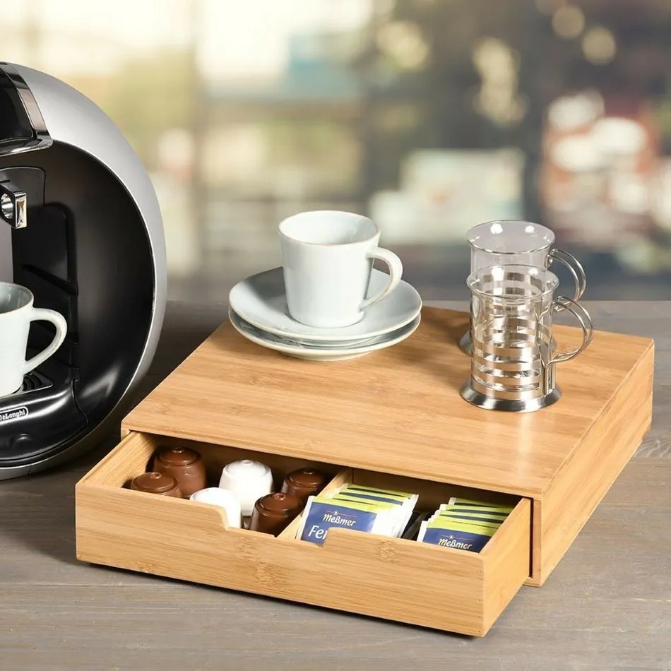 Kesper 58952 Organizator pentru ceai și capsule decafea bam bus, 34 x 31 x 8 cm