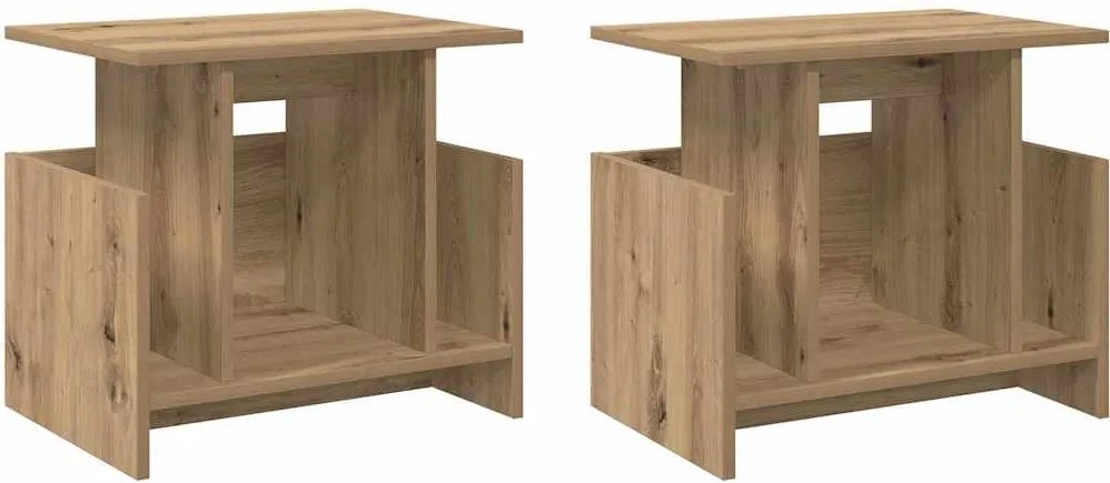 vidaXL Support TV 2 pcs Stejar Artizanal 50 x 35 x 45 cm Lemn compozit