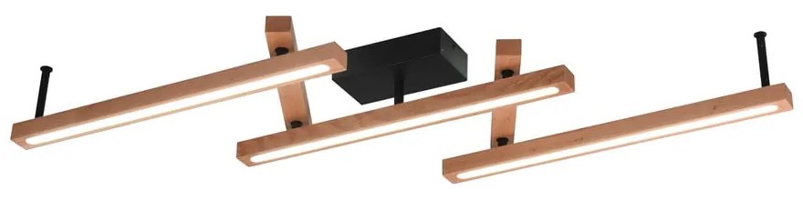 Plafonieră neagră/în culoare naturală LED cu control prin telecomandă 10x180 cm Bellari – Trio