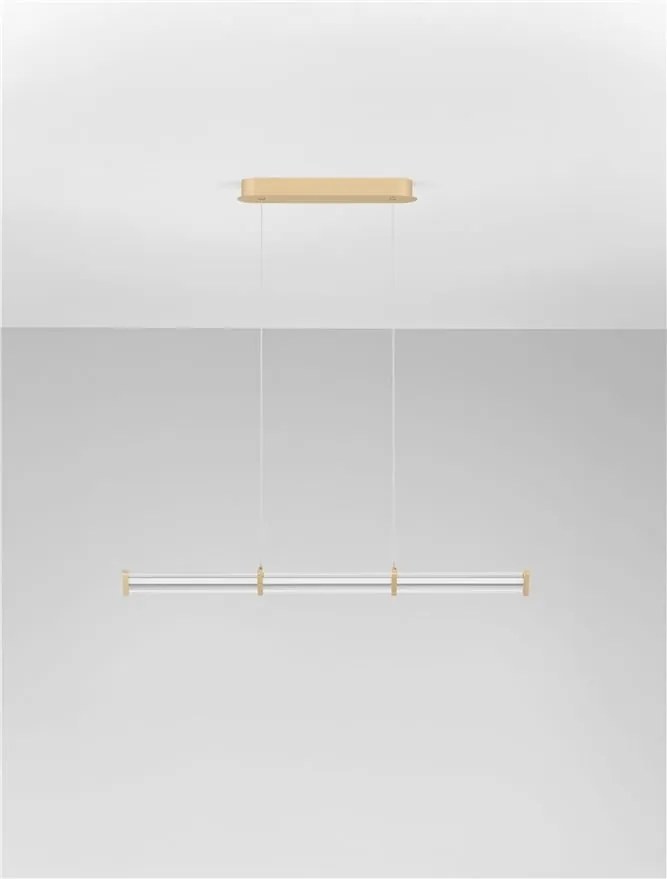 Lustra LED 3000K suspendata design liniar PHEME auriu periat