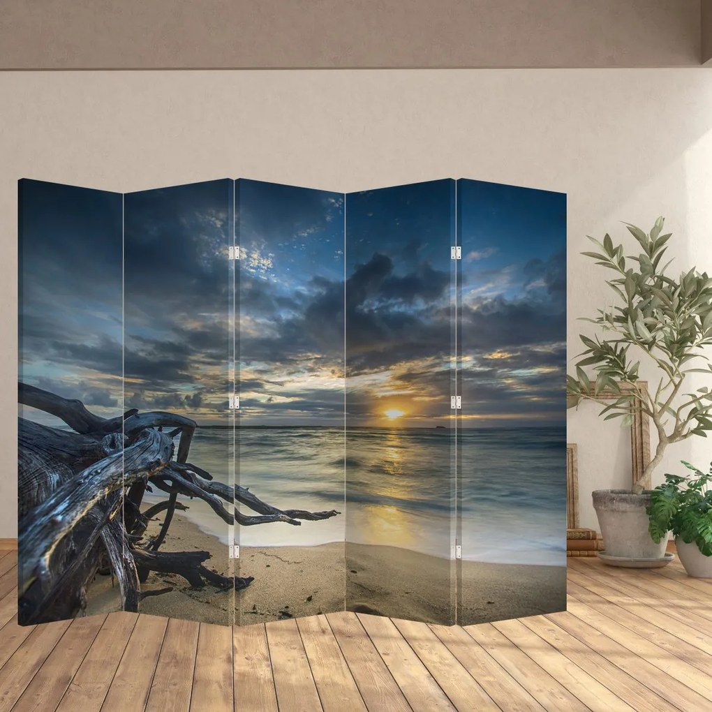 Paravan - Marea în apus de soare (210x170 cm)