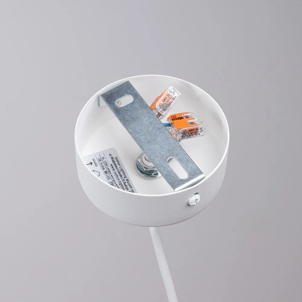 Lustră pentru copii albă cu abajur din sticlă ø 20 cm Mab – Sollux