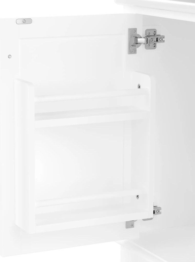 Dulap de baie pe podea cu chiuvetă, spațiu de depozitare variat, 76x46x83,5 cm, Alb