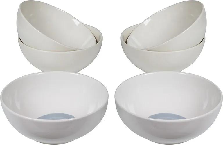 Set 6 boluri albe din ceramica 15 cm Spiral Gray Santiago Pons