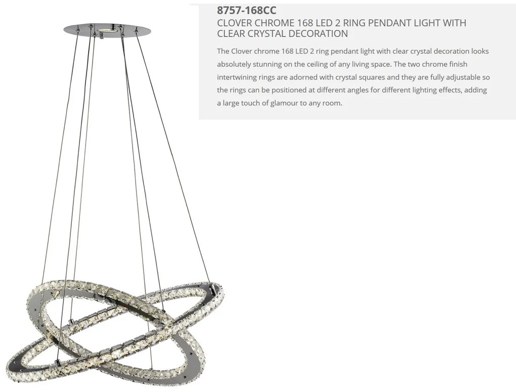 Lustra LED suspendata design elegant Clover 28W 8757-168CC SRT
