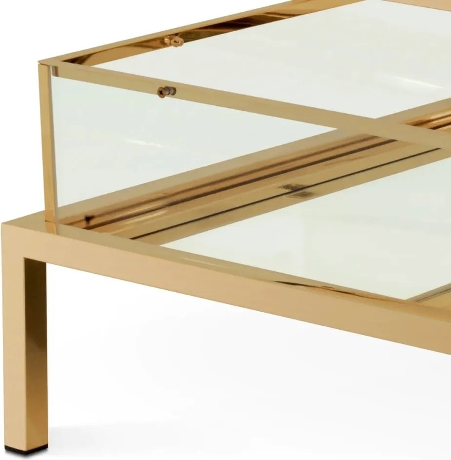 Masuta de cafea LUX, Alama Periata, Harvey rectangular