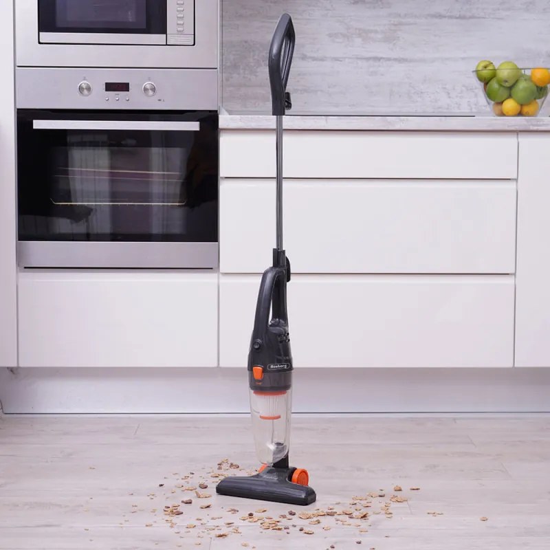 Aspirator vertical Rosberg R51001A, 600W, 800 ml, Filtru HEPA, Manual, Negru