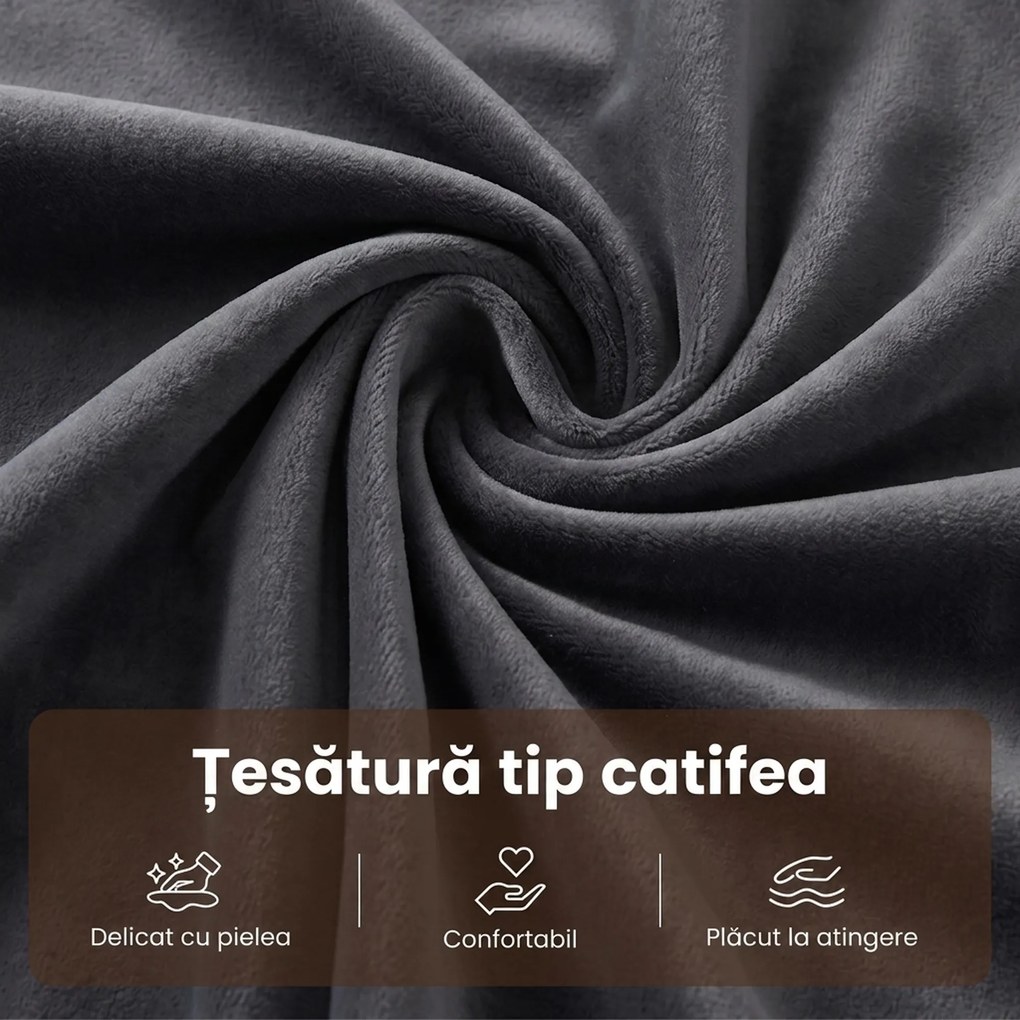HOMCOM Fotoliu Extensibil 4 în 1 Tapițat, Rabatabil 3 Poziții, Catifea cu Roți, 73x90x83 cm, Gri Închis | Aosom Romania