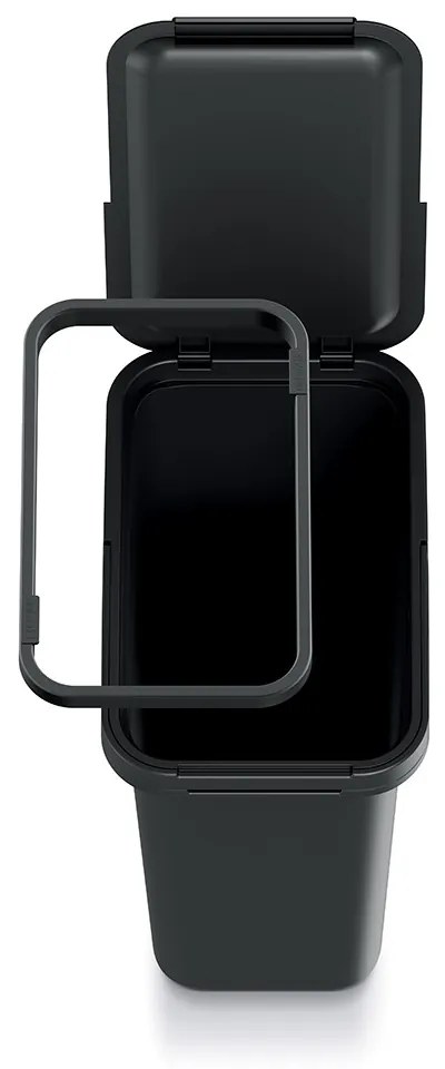 Coș de gunoi suspendat, 12 l, negru