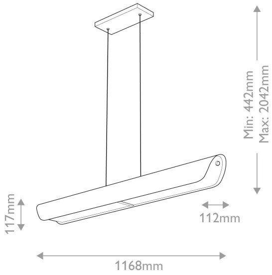 Hinkley HK-ARCO-LED-LP-117-HB - Candelabru LED ARCO suspendat pe cablu, 43W, 230V, 3000K, finisaj auriu