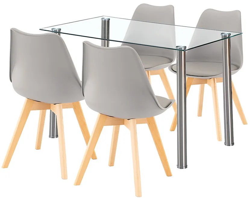 Velon 4+1 set de sufragerie alb-gri