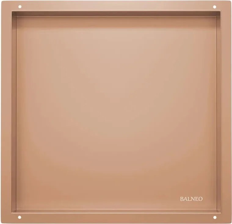 Raft incastrat patrat Balneo Wall-Box No Rim 30x30x10 cm cupru lucios fara rama