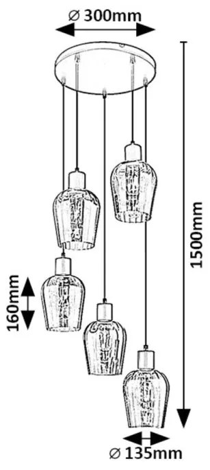 Lustra cu 5 pendule design modern Florian
