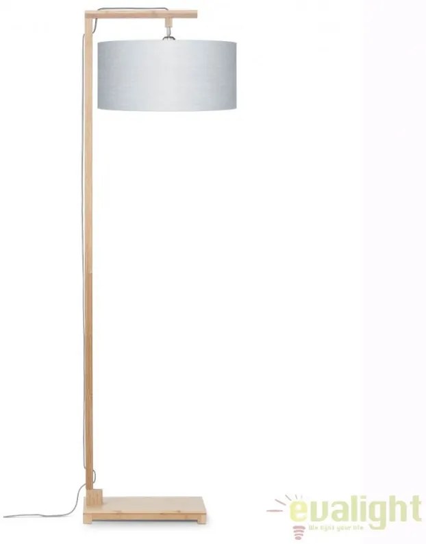 Lampadar modern cu baza din lemn de bambus, HIMALAYA gri deschis HIMALAYA/F/4723/LG