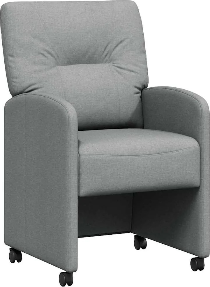 vidaXL Scaune de dining cu roți 2 pcs Gri deschis 57 x 67 x 95 cm