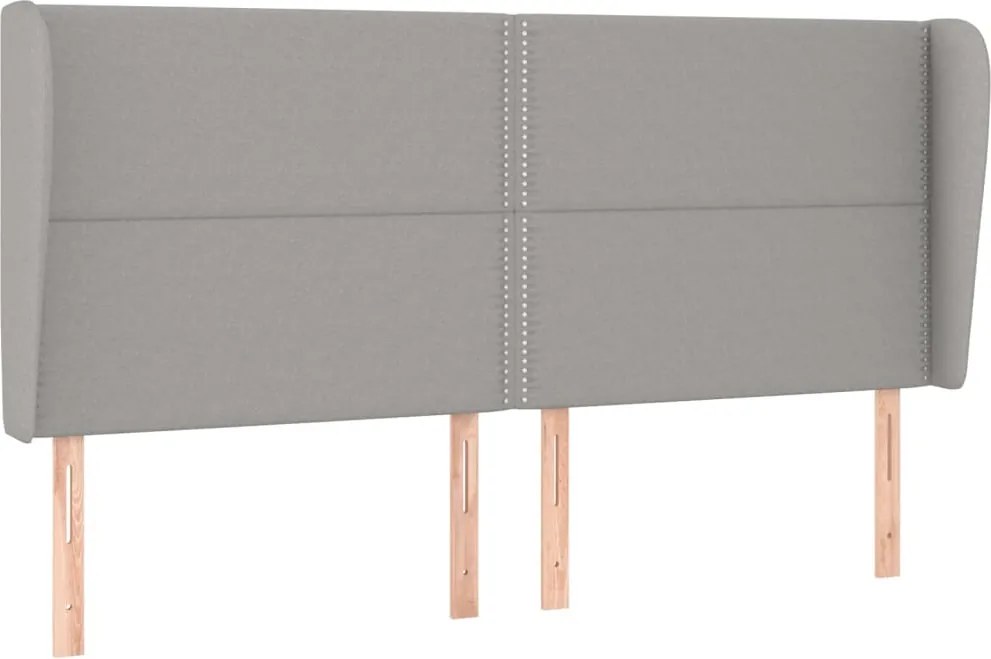 vidaXL Tăblie de pat cu aripioare gri deschis 183x23x118/128 cm textil