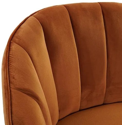Canapea Amber cu picioare aurii si tapiterie catifelata 120x84 cm