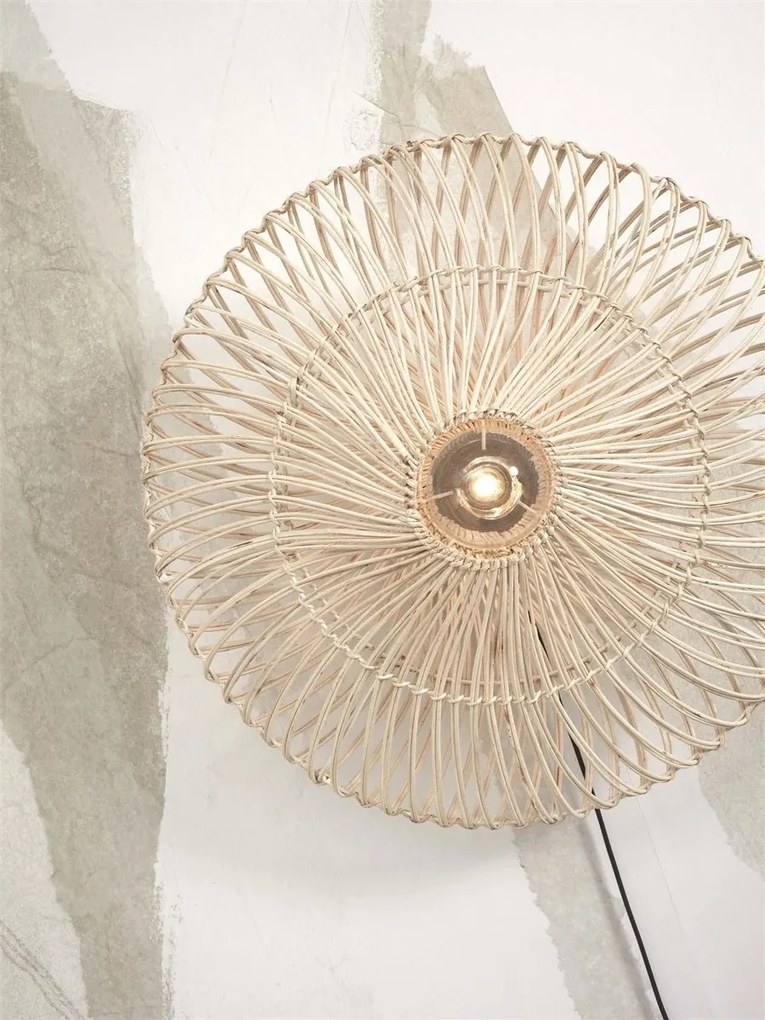Aplica de perete eco din ratan Zanzibar flat 55cm L, white