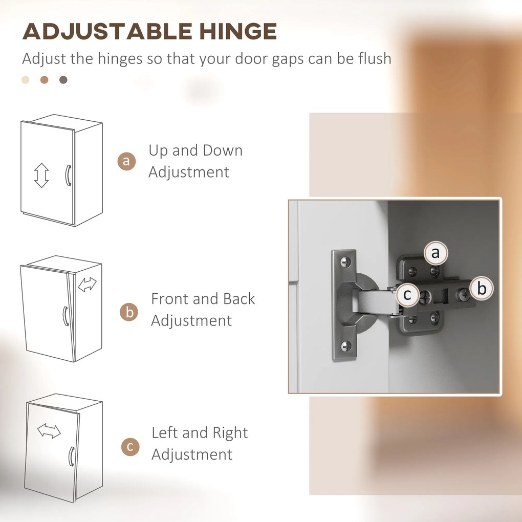 HOMCOM Dulap pentru Microunde cu Dulap Inferior și Rafturi Laterale din Lemn Alb | Aosom Romania