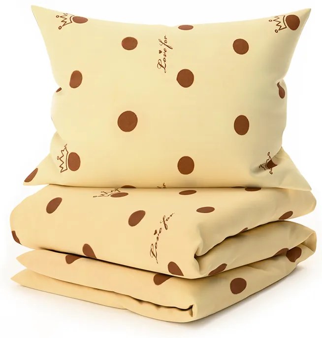 Lenjerie de pat din bumbac LOVE FOR crem Dimensiune lenjerie de pat: 70 x 90 cm | 140 x 200 cm