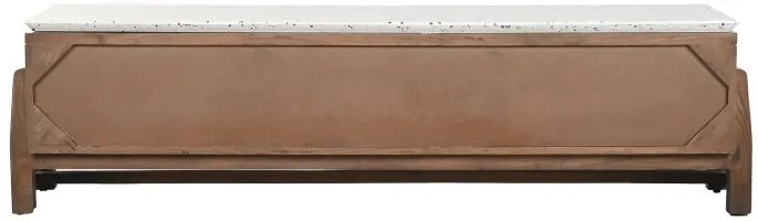 Comoda TV, natur, din lemn de acacia si blat din terrazzo, Brione