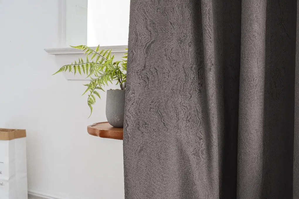Draperie opaca DUNES VELVET 140x250 cm, gri inchis Agatat: Rejansa