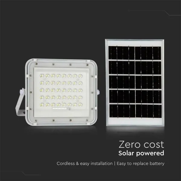 Proiector LED solar de exterior LED/10W/3,2V IP65 6400K alb + telecomandă