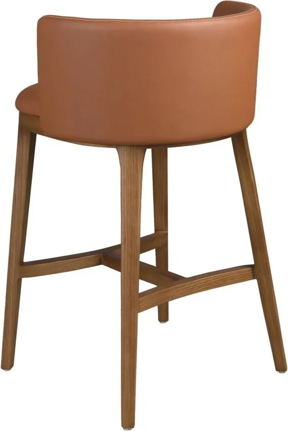 Scaun de bar design LUX, Nuc, Piele sintetica, Brown