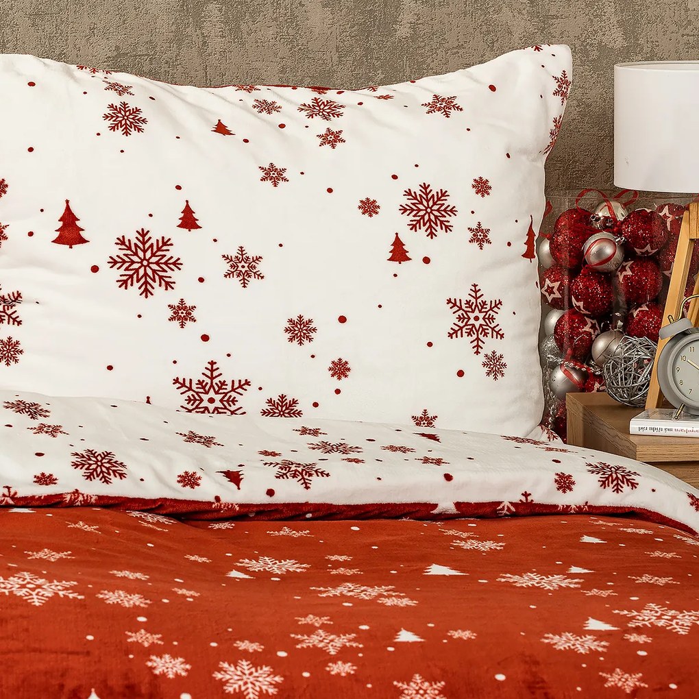 Lenjerie de pat micro-flanelă 4Home Happy winter, 160 x 200 cm, 70 x 80 cm
