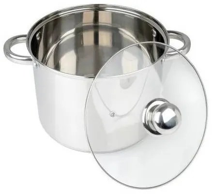 Set Vase Gătit din Inox, 6 Piese, Capacități 11 - 7.2 Litri, Bază în 3 Straturi (Inducție), Capace din Sticlă Termorezistentă