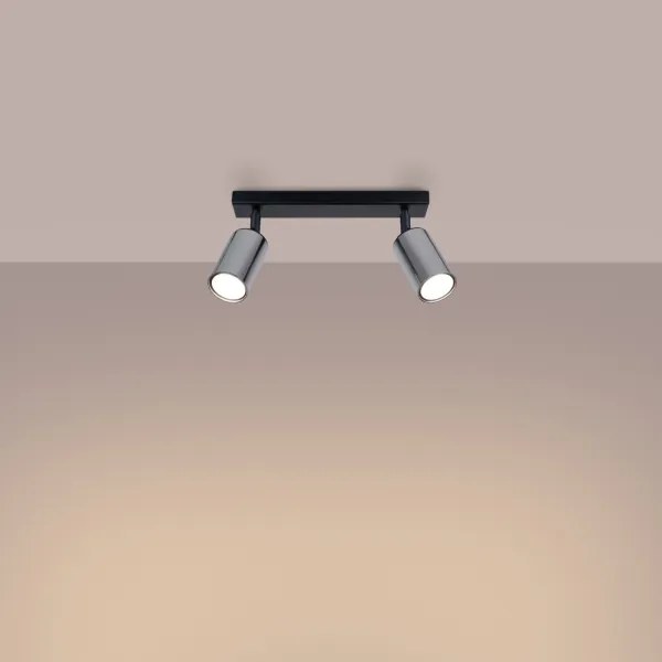 Spot Sollux SL.1367 WINX 2xGU10/10W/230V negru/crom