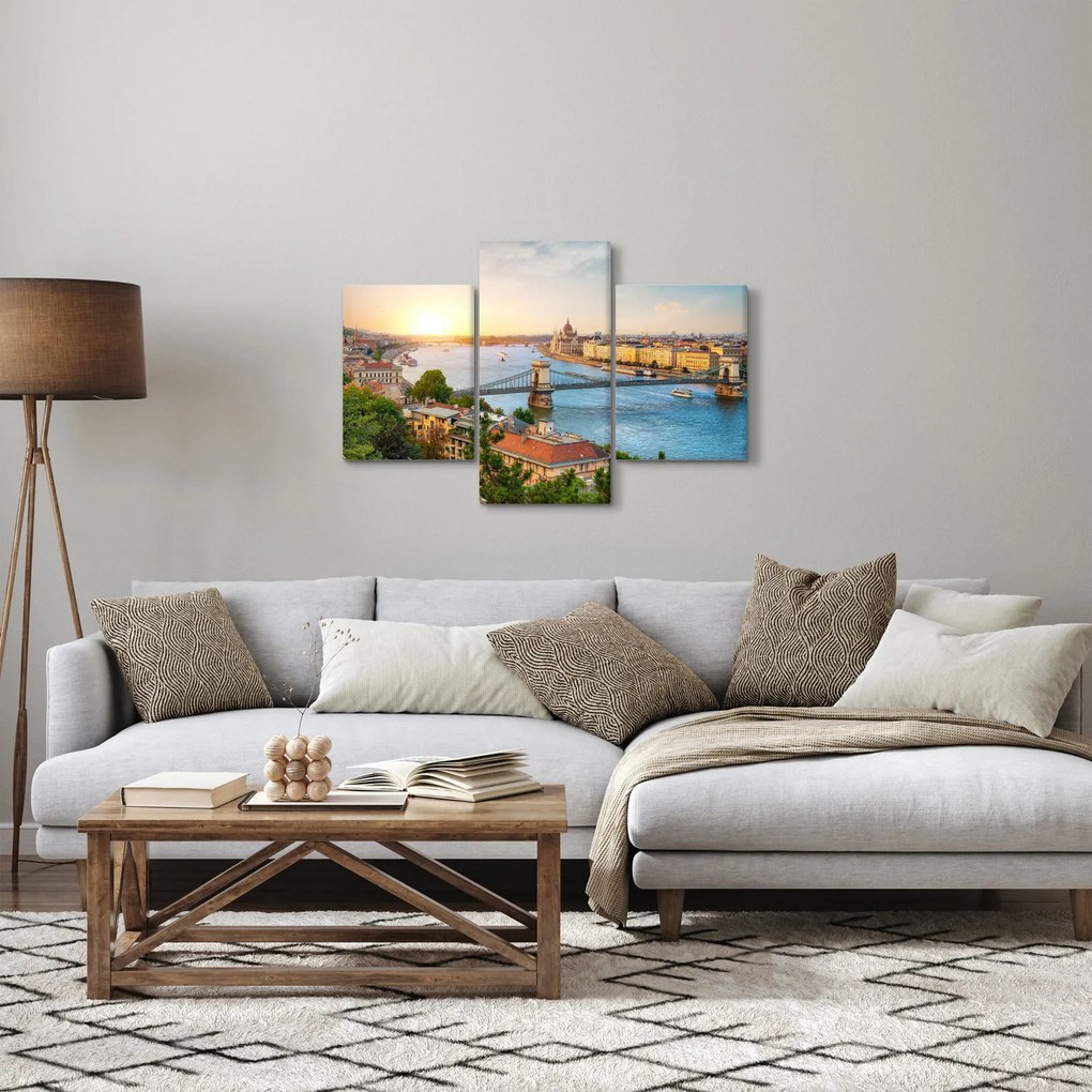 Tablou cu orașul Budapesta și râu (90x60 cm)