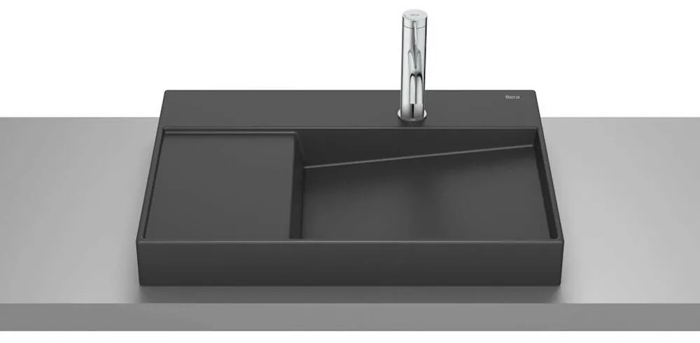 Lavoar pe blat negru mat Roca Horizon 60x42 cm