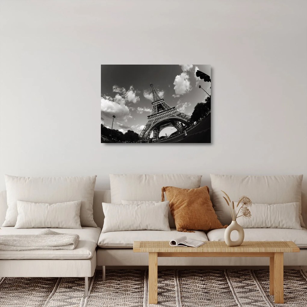 Tablou pe sticlă - Turnul Eiffel din Paris (70x50 cm)