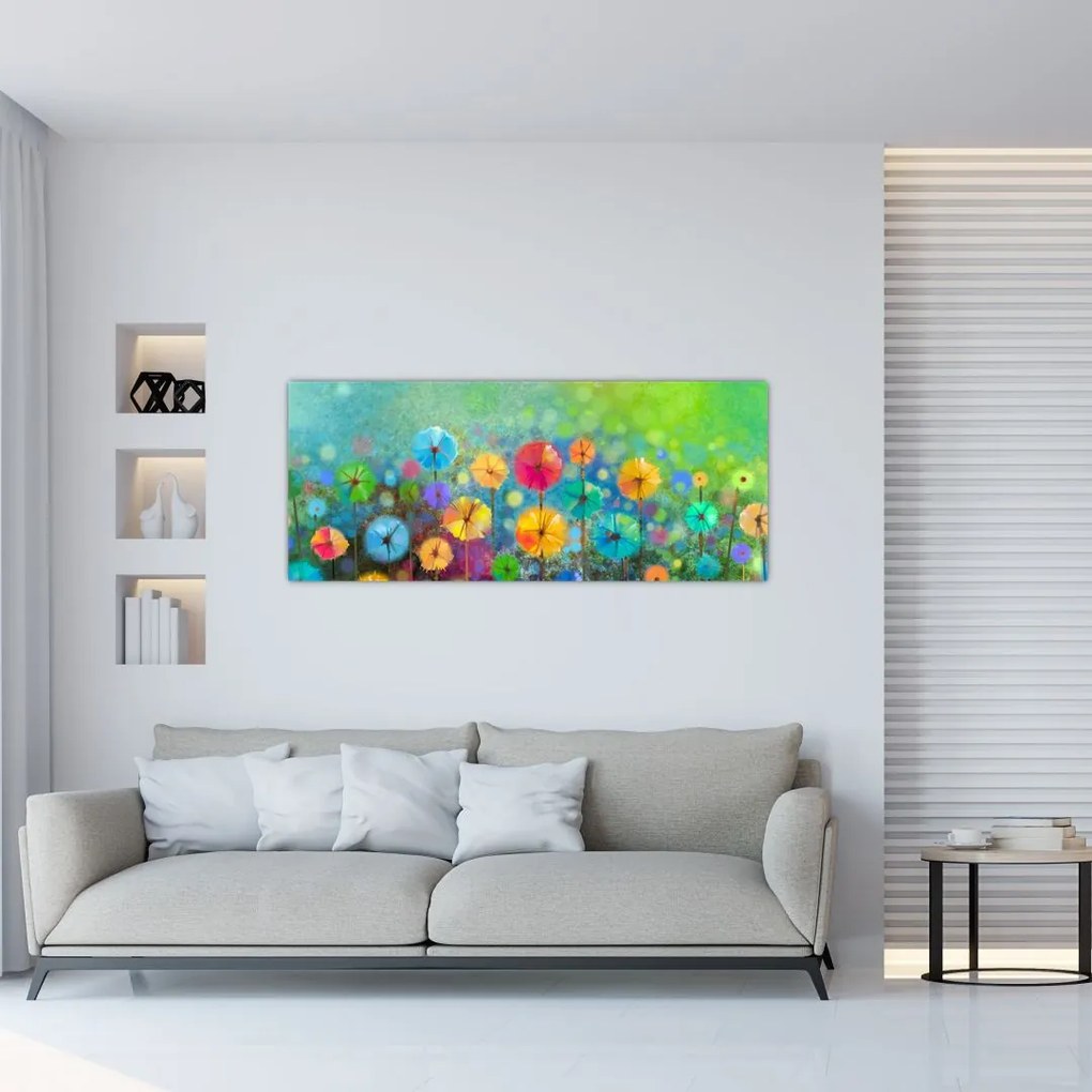 Tablou - Flori abstract (120x50 cm)