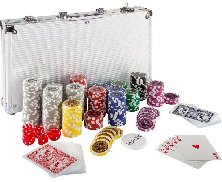 Set de poker GamesPlanet, 300 de jetoane laser Ultimate