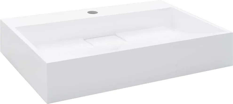 vidaXL Chiuvetă, alb, 60x38x11 cm, conglomerat turnat mineral/marmură